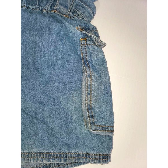 Urban Outfitters Shorts Fiona Blue Denim Belted Paper Bag Waist Sz S 1379 - Picture 5 of 11